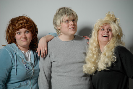 Jess, Jason, and KLev living the senior dream, 2010.